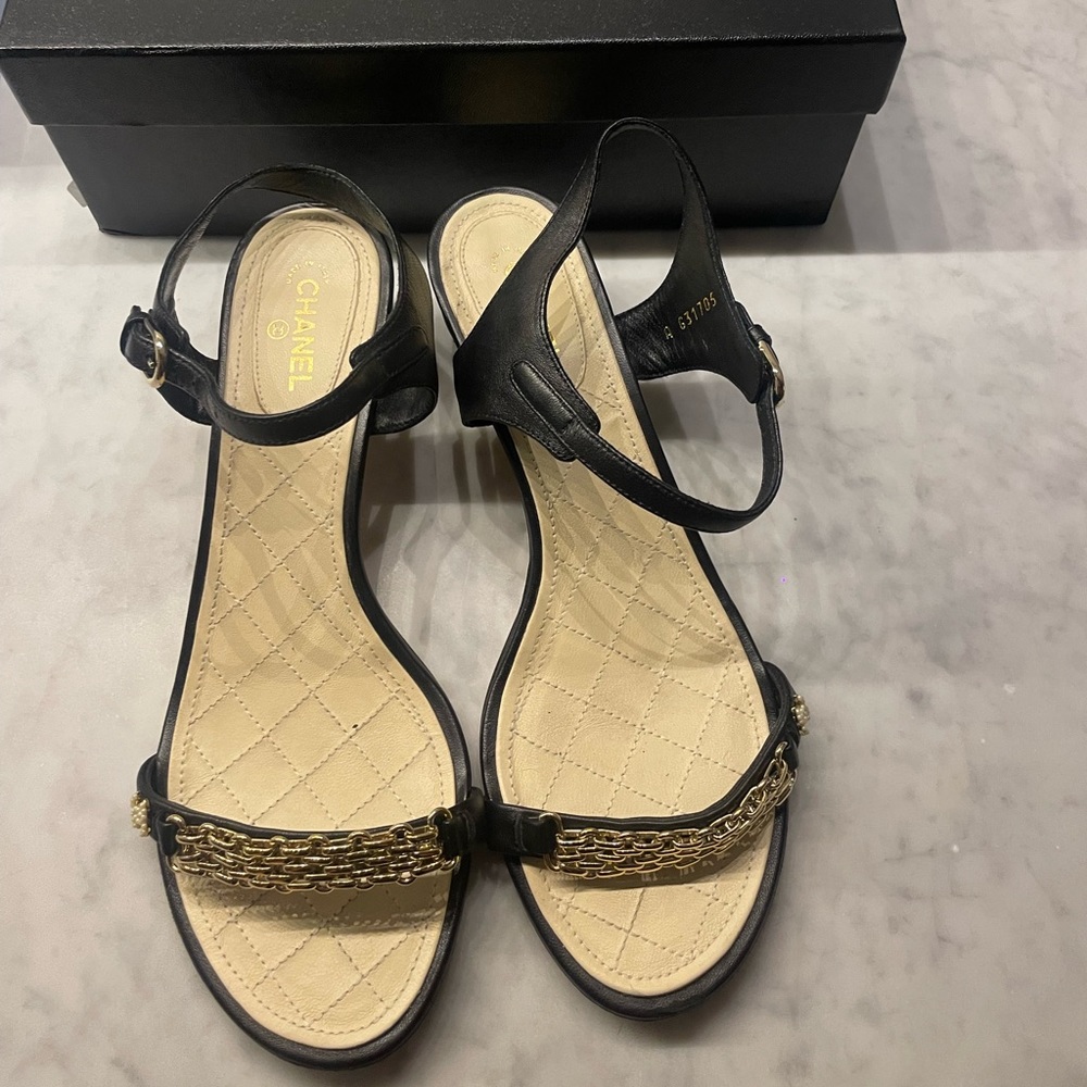 Chanel Lambskin Quilted Reissue Chain Sandal